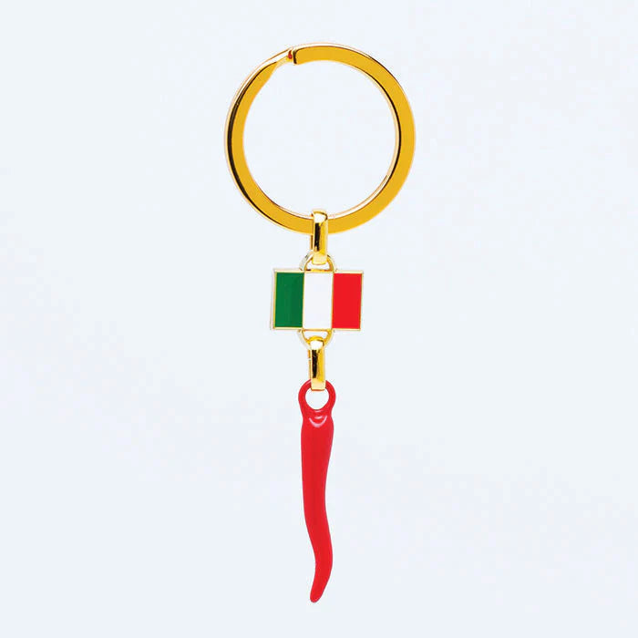 Italian Flag/Red Horn Key Chain