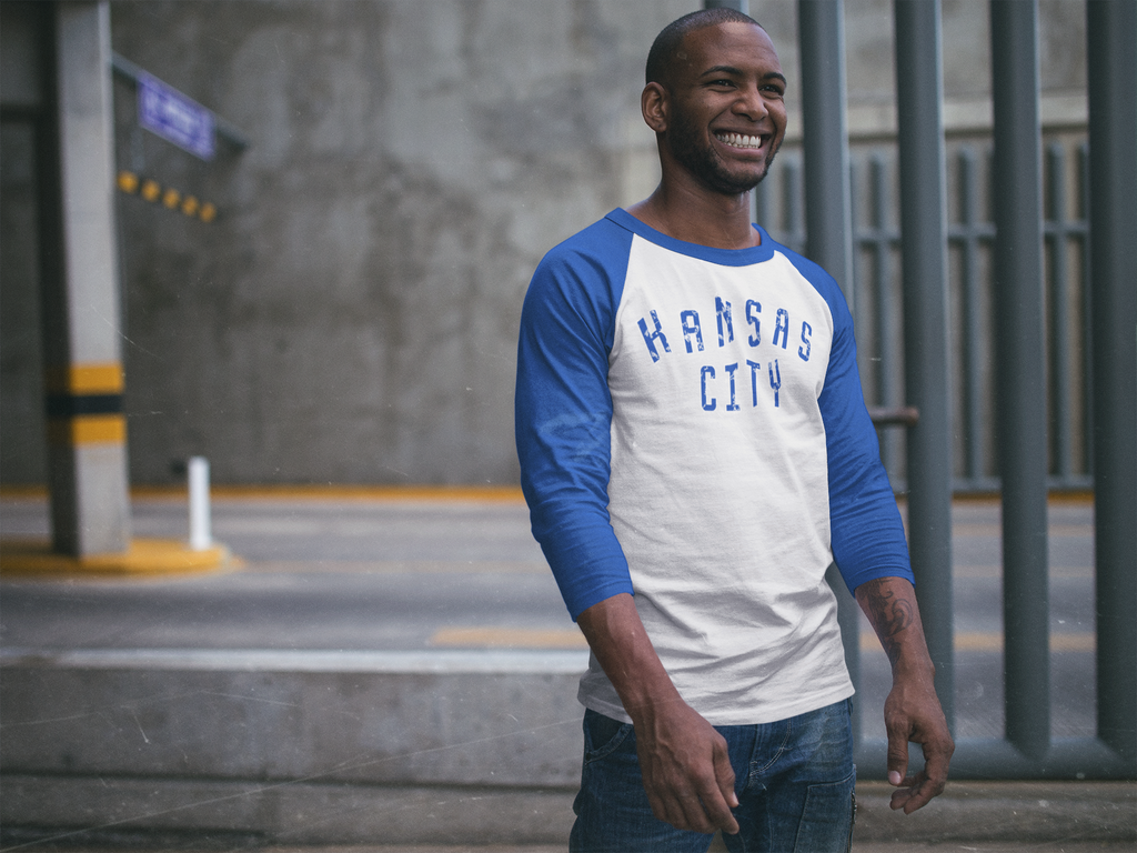 KANSAS CITY 3/4 SLEEVE TEE - BLUE