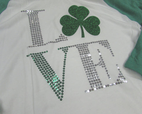 Irish LOVE 3/4 sleeve - Glitter