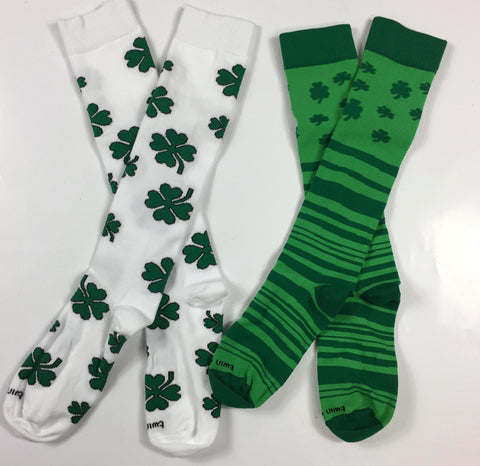 White Irish Shamrock Socks