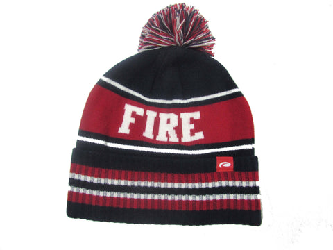 KCFD Pom Stocking Cap -Navy/Red